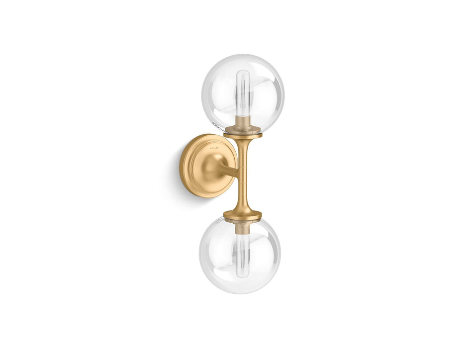KOHLER K-31762-SC02 Bellera Two-light sconce, brushed moderne brass