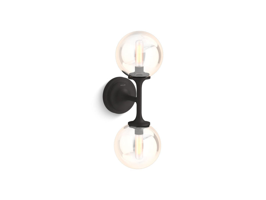 KOHLER K-31762-SC02 Bellera Two-light sconce, matte black - view 2