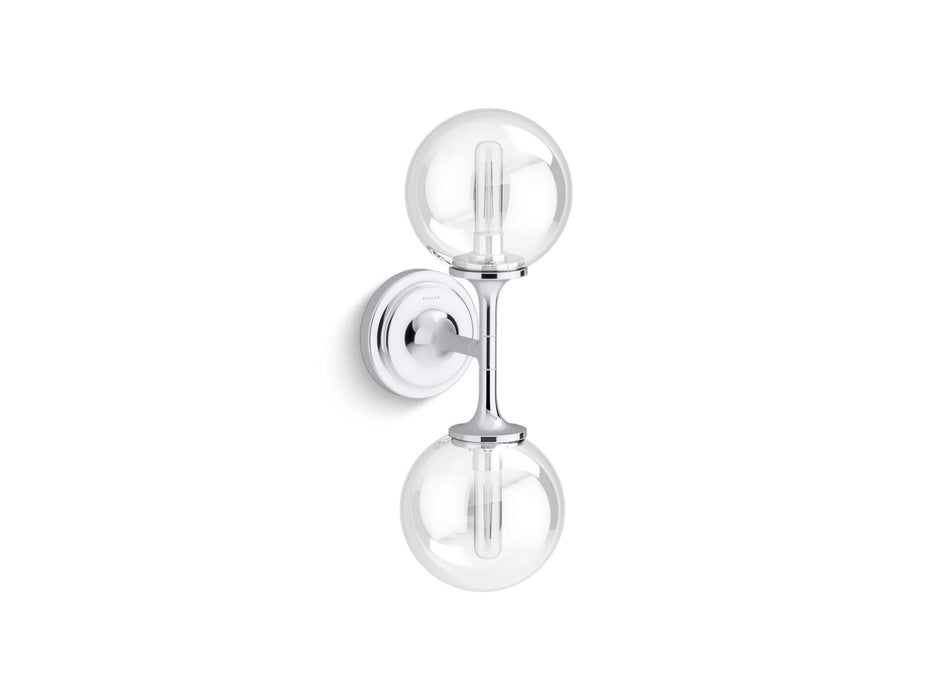 KOHLER K-31762-SC02 Bellera Two-light sconce, polished chrome