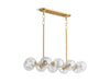 KOHLER K-31766-CH10 Bellera 38" linear chandelier, brushed moderne brass