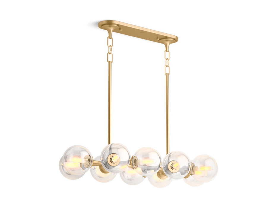 KOHLER K-31766-CH10 Bellera 38" linear chandelier, brushed moderne brass - view 2