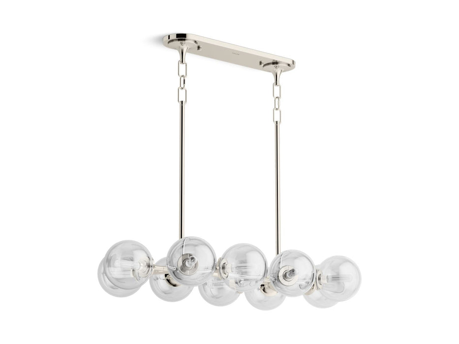 KOHLER K-31766-CH10 Bellera 38" linear chandelier, polished nickel