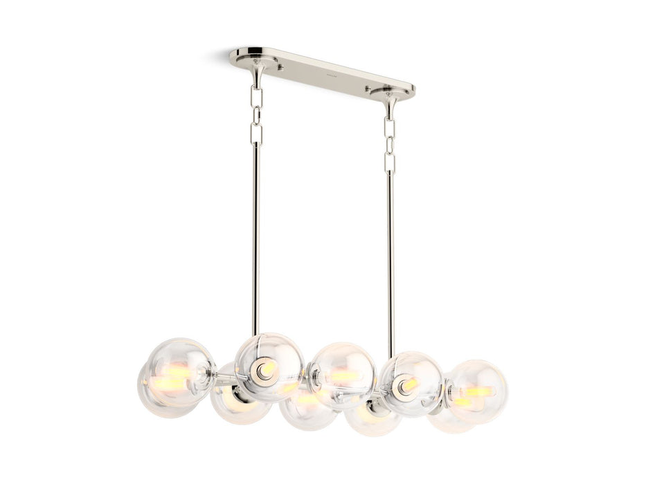 KOHLER K-31766-CH10 Bellera 38" linear chandelier, polished nickel - view 2