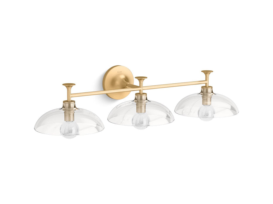 KOHLER K-31770-SC03 Tone Three-light sconce, brushed moderne brass