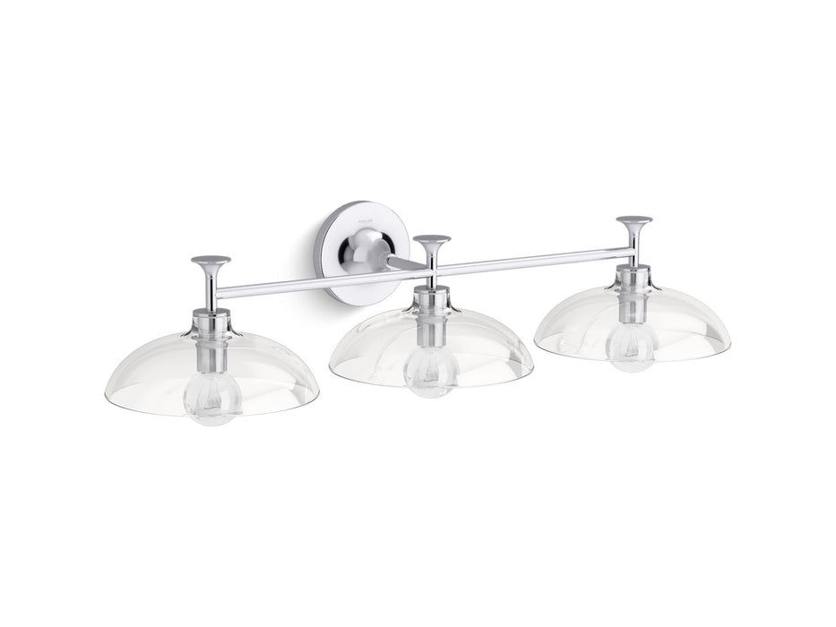 KOHLER K-31770-SC03 Tone Three-light sconce, polished chrome