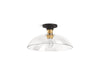 KOHLER K-31772-FM01 Tone 15" flush-mount, black with brass trim