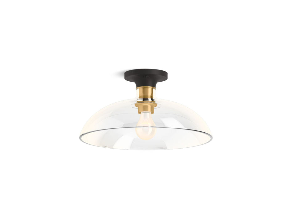 KOHLER K-31772-FM01 Tone 15" flush-mount, black with brass trim - view 2