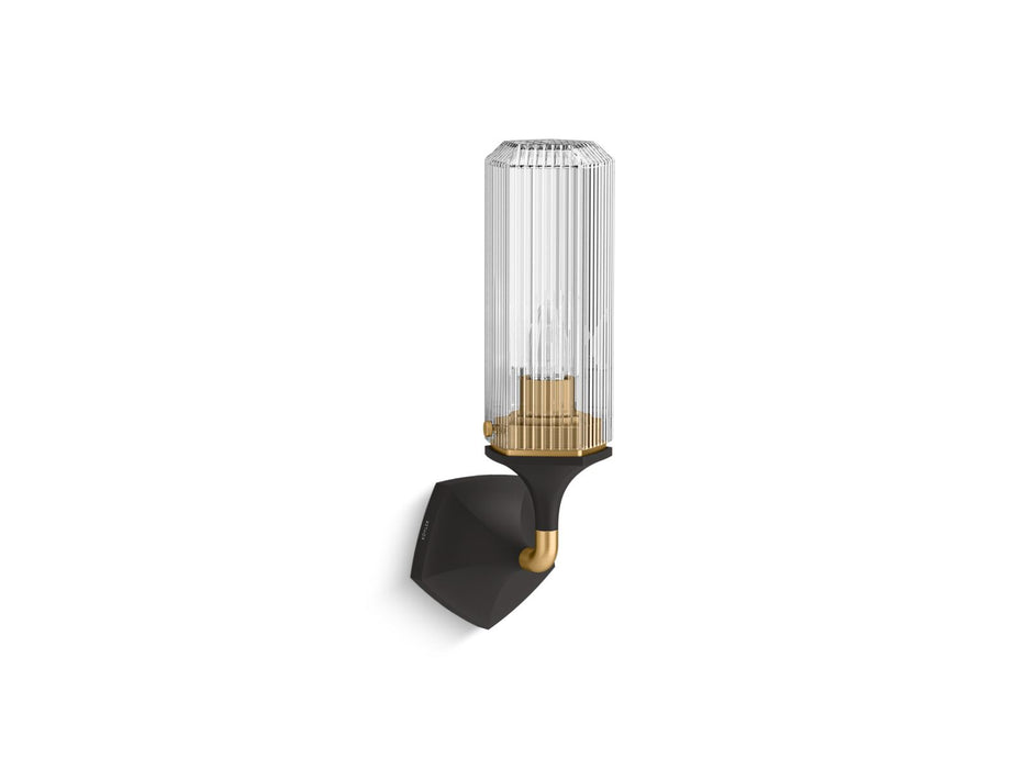 KOHLER K-31775-SC01 Occasion One-light sconce, black with brass trim