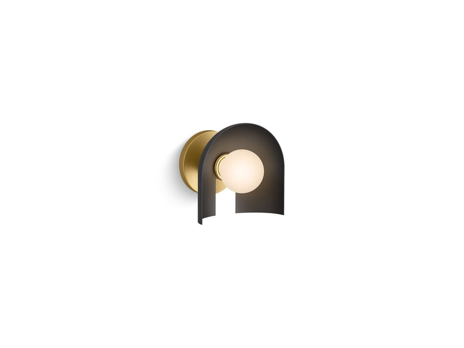 KOHLER K-31782-SC01 Jabot One-light sconce, black with brass trim - view 2