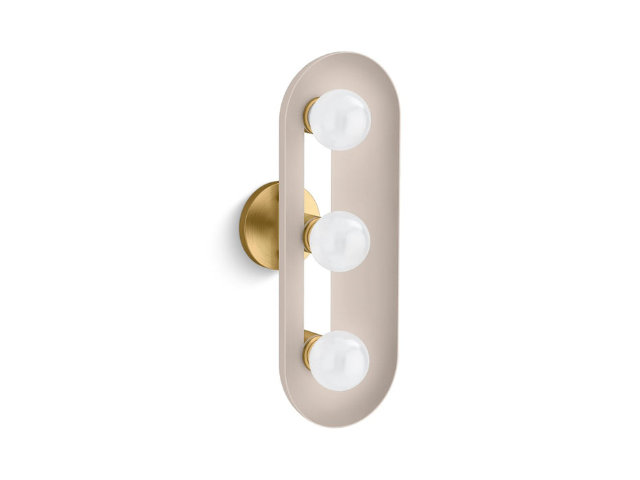 KOHLER K-31784-SC03 Jabot Three-light sconce, biscuit satin with brushed moderne brass