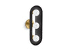 KOHLER K-31784-SC03 Jabot Three-light sconce, black with brass trim