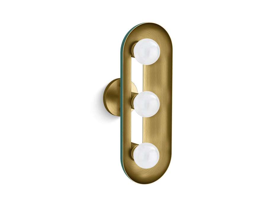 KOHLER K-31784-SC03 Jabot Three-light sconce, jade w brushed moderne brass accents