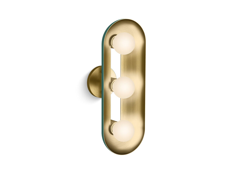 KOHLER K-31784-SC03 Jabot Three-light sconce, jade w brushed moderne brass accents - view 2
