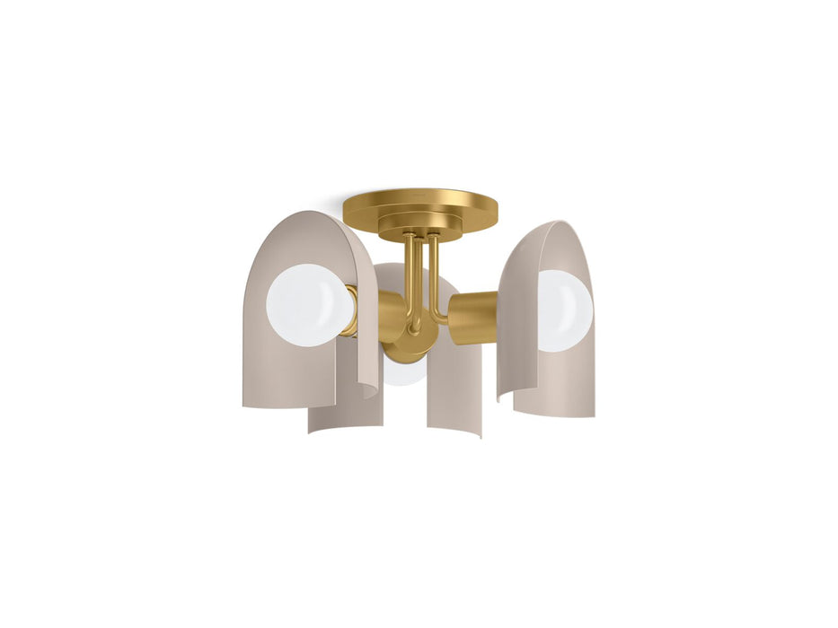 KOHLER K-31786-FM03 Jabot 3-13/16" flush-mount, biscuit satin with brushed moderne brass