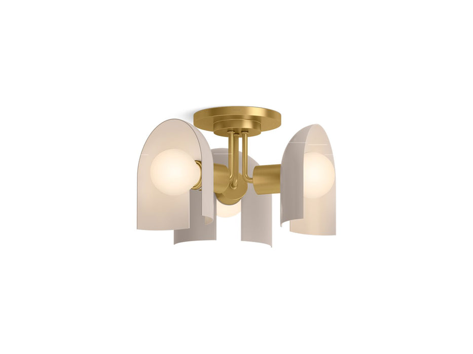 KOHLER K-31786-FM03 Jabot 3-13/16" flush-mount, biscuit satin with brushed moderne brass - view 2
