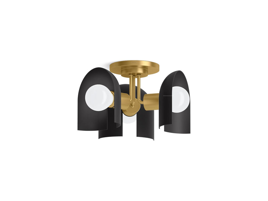 KOHLER K-31786-FM03 Jabot 3-13/16" flush-mount, black with brass trim