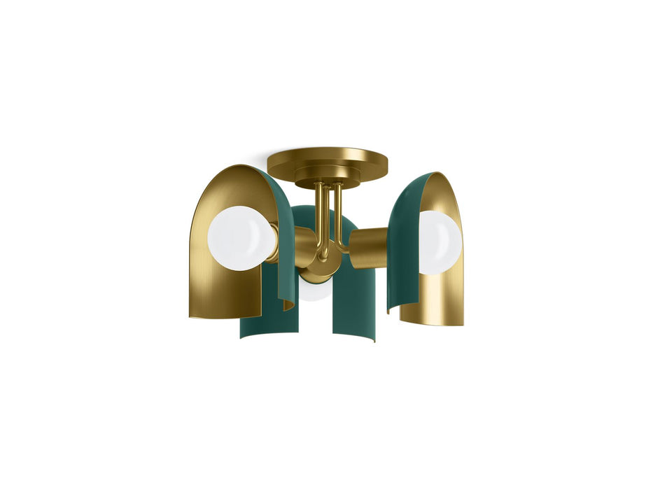 KOHLER K-31786-FM03 Jabot 3-13/16" flush-mount, jade w brushed moderne brass accents