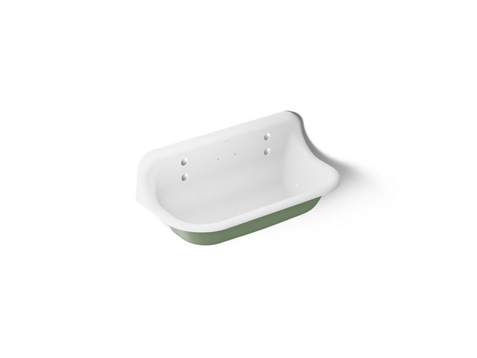 KOHLER K-3200-PAG Brockway 36" wall-mount utility sink, aspen exterior with white interior