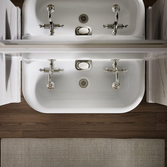 KOHLER K-3200-PAG Brockway 36" wall-mount utility sink, aspen exterior with white interior - view 4