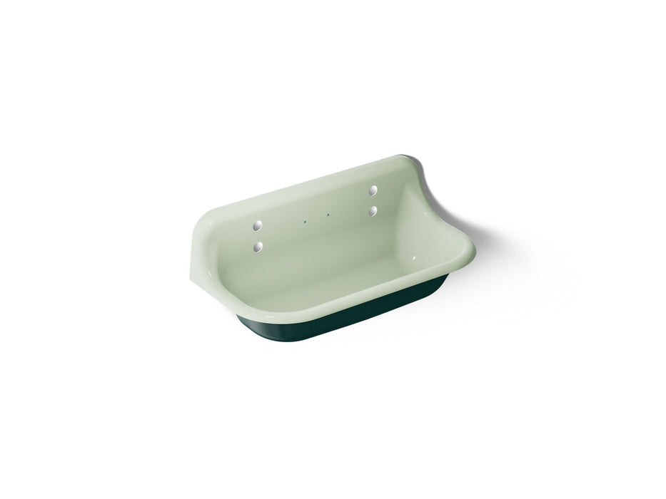 KOHLER K-3200-PAT Brockway 36" wall-mount utility sink, teal exterior with aspen interior