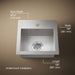 KOHLER K-32027-1 Vault 15" top-/undermount single-bowl bar sink, stainless steel - view 5