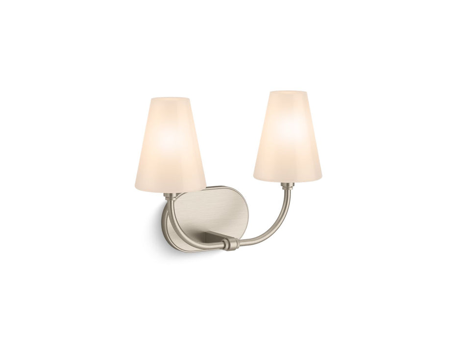KOHLER K-32256-SC02 Kernen by Studio McGee Two-light sconce, brushed nickel - view 2