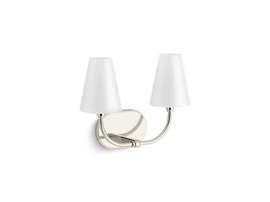 KOHLER K-32256-SC02 Kernen by Studio McGee Two-light sconce, polished nickel