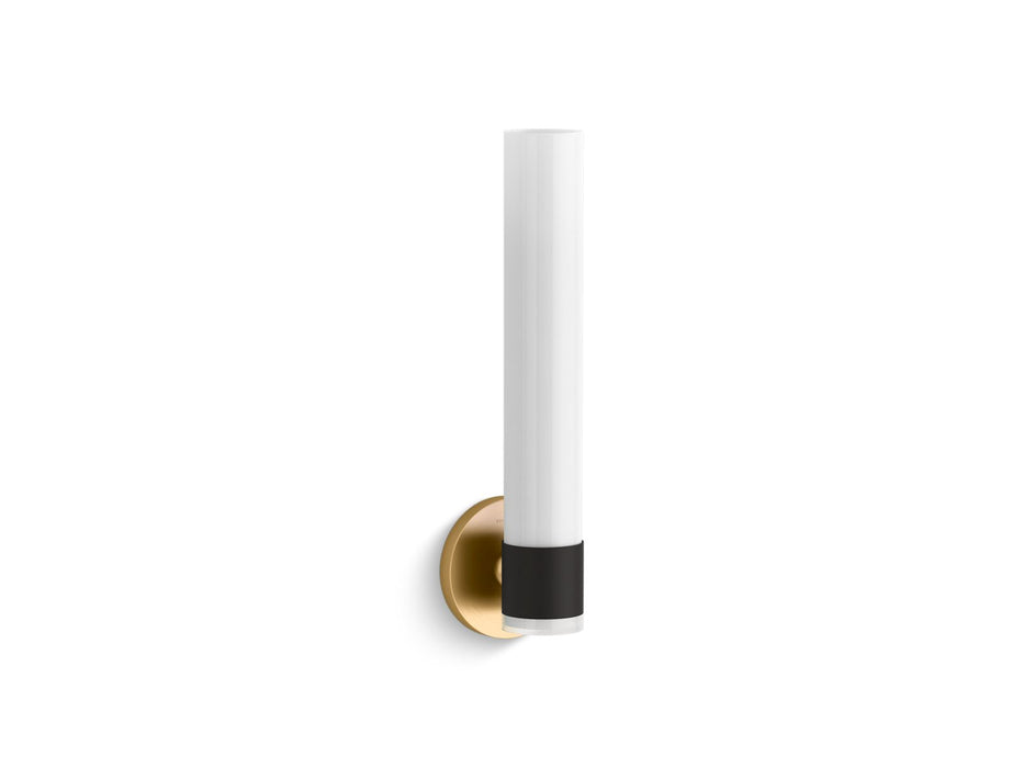 KOHLER K-32375-SC01 Purist One-light sconce, black with brass trim
