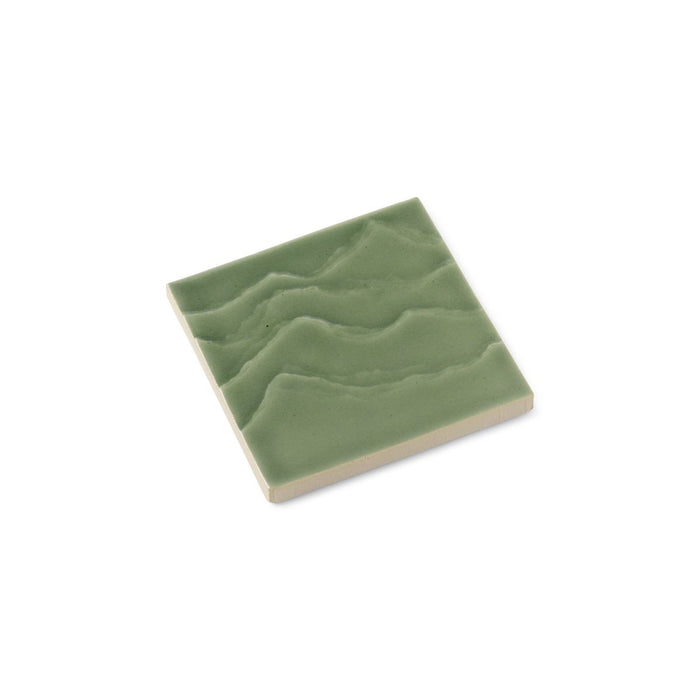 KOHLER K-32576 Landshapes 4" x 4" Feature Tile produced by the KOHLER WasteLAB, dark celadon - view 2