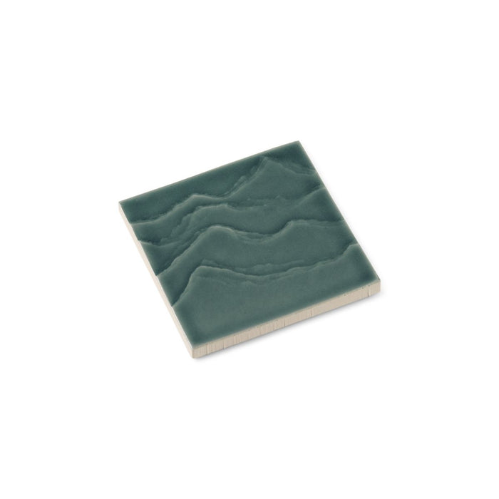 KOHLER K-32576 Landshapes 4" x 4" Feature Tile produced by the KOHLER WasteLAB, deep teal - view 2
