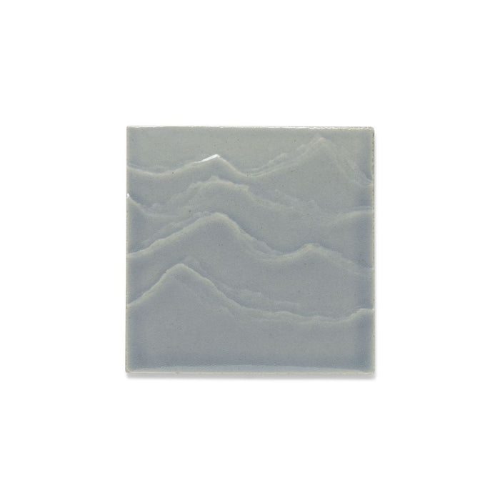 KOHLER K-32576 Landshapes 4" x 4" Feature Tile produced by the KOHLER WasteLAB, light blue grey