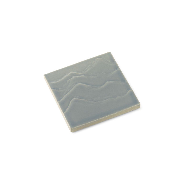 KOHLER K-32576 Landshapes 4" x 4" Feature Tile produced by the KOHLER WasteLAB, light blue grey - view 2