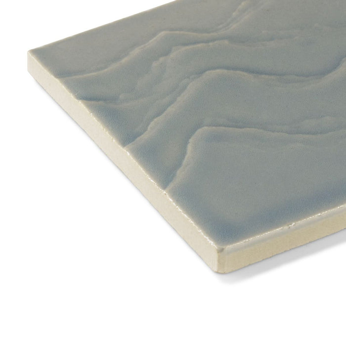 KOHLER K-32576 Landshapes 4" x 4" Feature Tile produced by the KOHLER WasteLAB, light blue grey - view 3