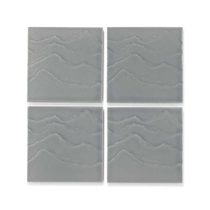 KOHLER K-32576 Landshapes 4" x 4" Feature Tile produced by the KOHLER WasteLAB, light blue grey - view 4