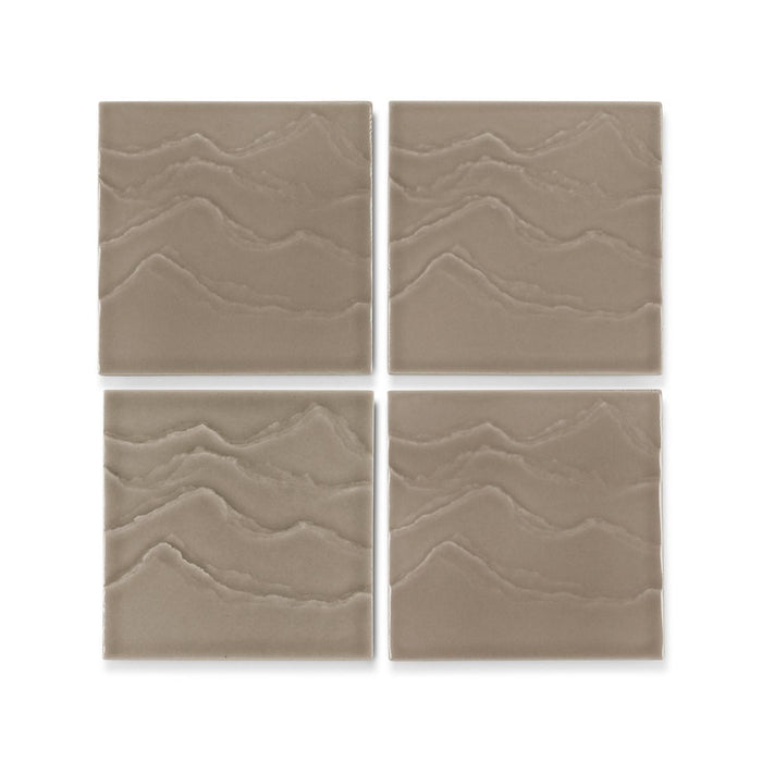 KOHLER K-32576 Landshapes 4" x 4" Feature Tile produced by the KOHLER WasteLAB, light warm grey - view 4