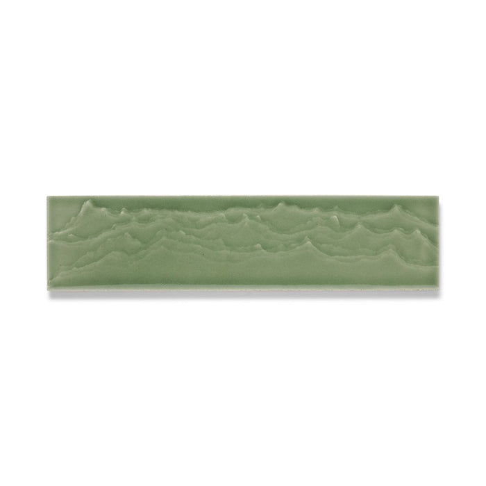 KOHLER K-32624 Landshapes 3" x 12" feature tile produced by the KOHLER WasteLAB, dark celadon