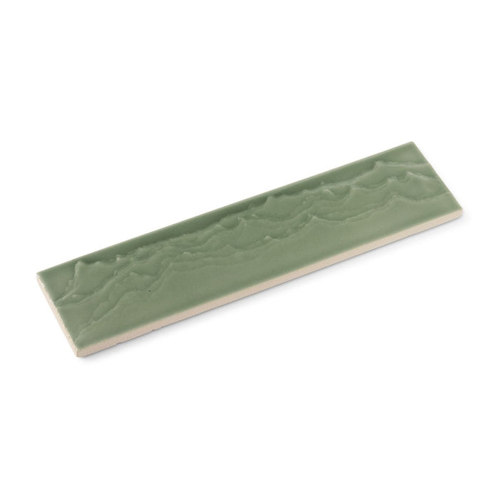 KOHLER K-32624 Landshapes 3" x 12" feature tile produced by the KOHLER WasteLAB, dark celadon - view 2
