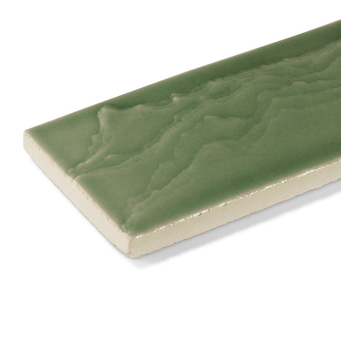 KOHLER K-32624 Landshapes 3" x 12" feature tile produced by the KOHLER WasteLAB, dark celadon - view 3