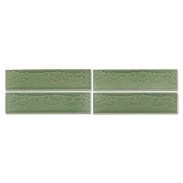 KOHLER K-32624 Landshapes 3" x 12" feature tile produced by the KOHLER WasteLAB, dark celadon - view 4