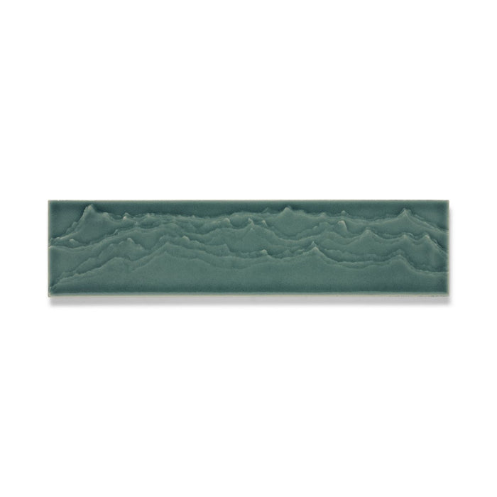 KOHLER K-32624 Landshapes 3" x 12" feature tile produced by the KOHLER WasteLAB, deep teal