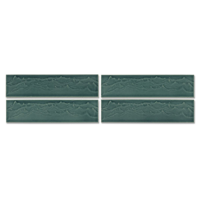 KOHLER K-32624 Landshapes 3" x 12" feature tile produced by the KOHLER WasteLAB, deep teal - view 4