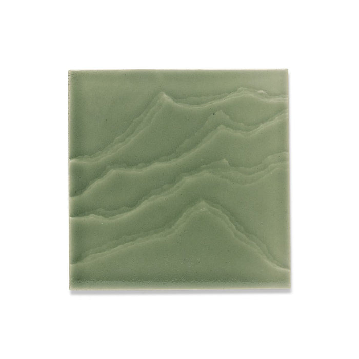 KOHLER K-32639 Landshapes 6" x 6" feature tile produced by the KOHLER WasteLAB, dark celadon