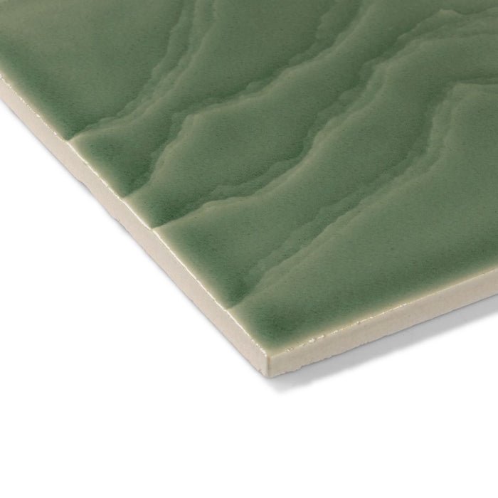 KOHLER K-32639 Landshapes 6" x 6" feature tile produced by the KOHLER WasteLAB, dark celadon - view 3