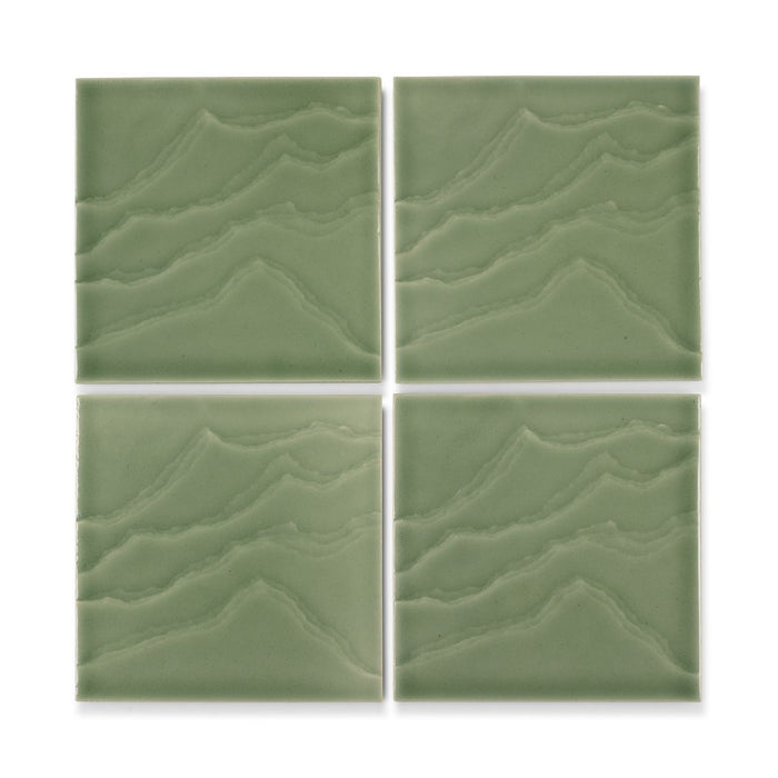 KOHLER K-32639 Landshapes 6" x 6" feature tile produced by the KOHLER WasteLAB, dark celadon - view 4