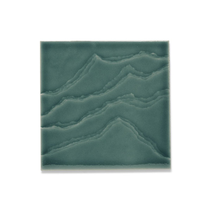 KOHLER K-32639 Landshapes 6" x 6" feature tile produced by the KOHLER WasteLAB, deep teal