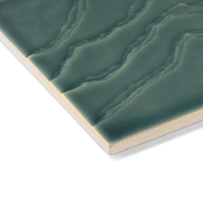 KOHLER K-32639 Landshapes 6" x 6" feature tile produced by the KOHLER WasteLAB, deep teal - view 3