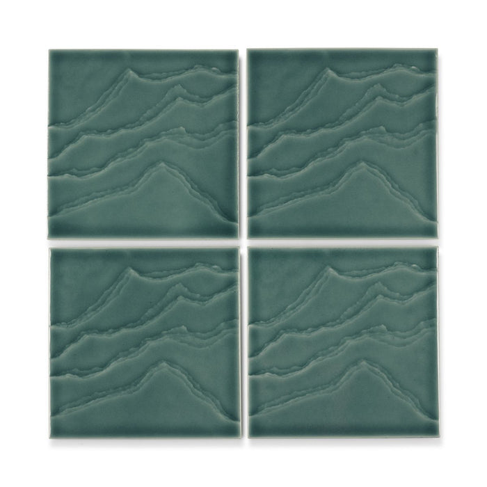 KOHLER K-32639 Landshapes 6" x 6" feature tile produced by the KOHLER WasteLAB, deep teal - view 4