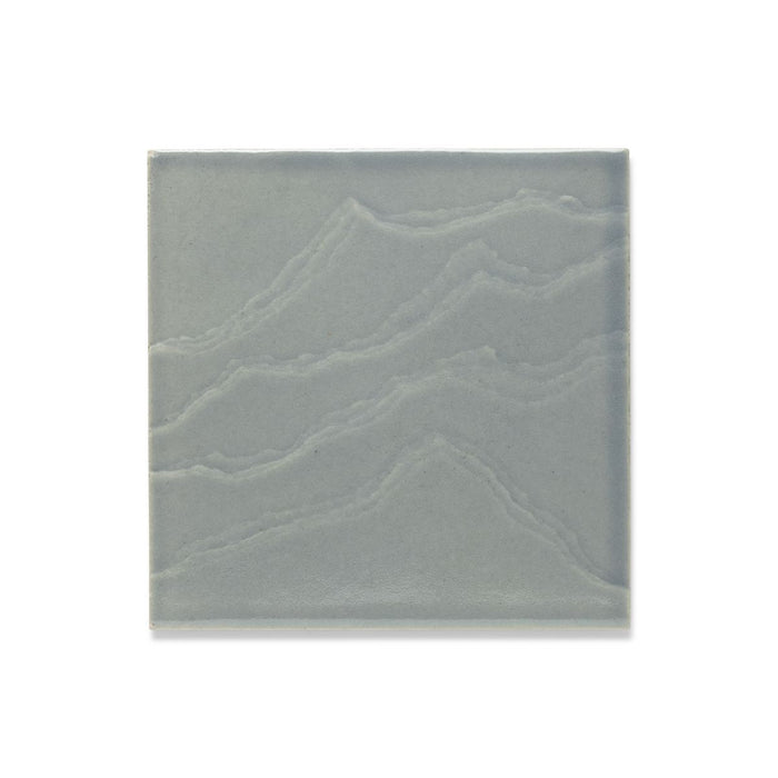 KOHLER K-32639 Landshapes 6" x 6" feature tile produced by the KOHLER WasteLAB, light blue grey