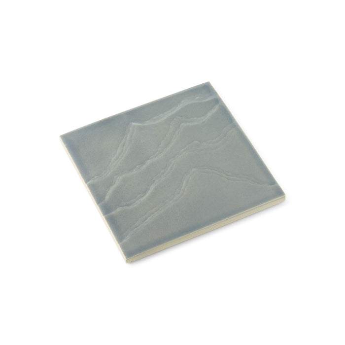 KOHLER K-32639 Landshapes 6" x 6" feature tile produced by the KOHLER WasteLAB, light blue grey - view 2