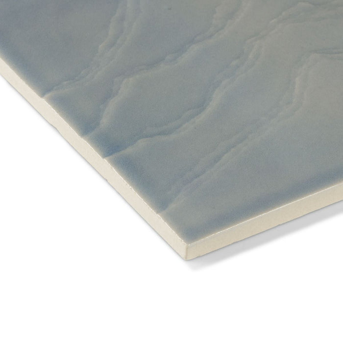 KOHLER K-32639 Landshapes 6" x 6" feature tile produced by the KOHLER WasteLAB, light blue grey - view 3